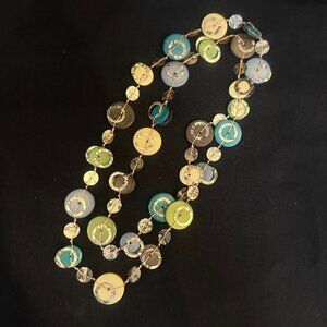 Artisan Hand TIed Wood Disc Delicate Necklace